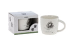 White mug with a sketched poodle portrait and the words Poodle and I need coffee and my best friend to start the day, beside its paw-print gift box