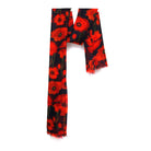 The Poppy Bloom scarf hanging, showing the poppies along its length