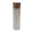 Selina sterling silver letter V initial necklace in its cork-topped glass gift tube