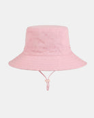 Front view of the pink Olly sunhat and its broad brim
