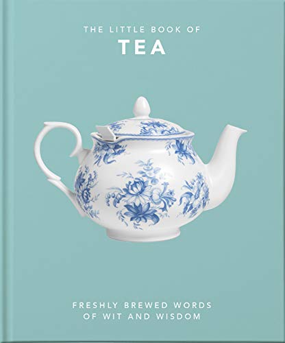 The Little Book of Tea, a duck-egg blue hardback with a blue and white floral china teapot