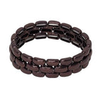 The triple layer rectangle bead stretch bracelet in chocolate.