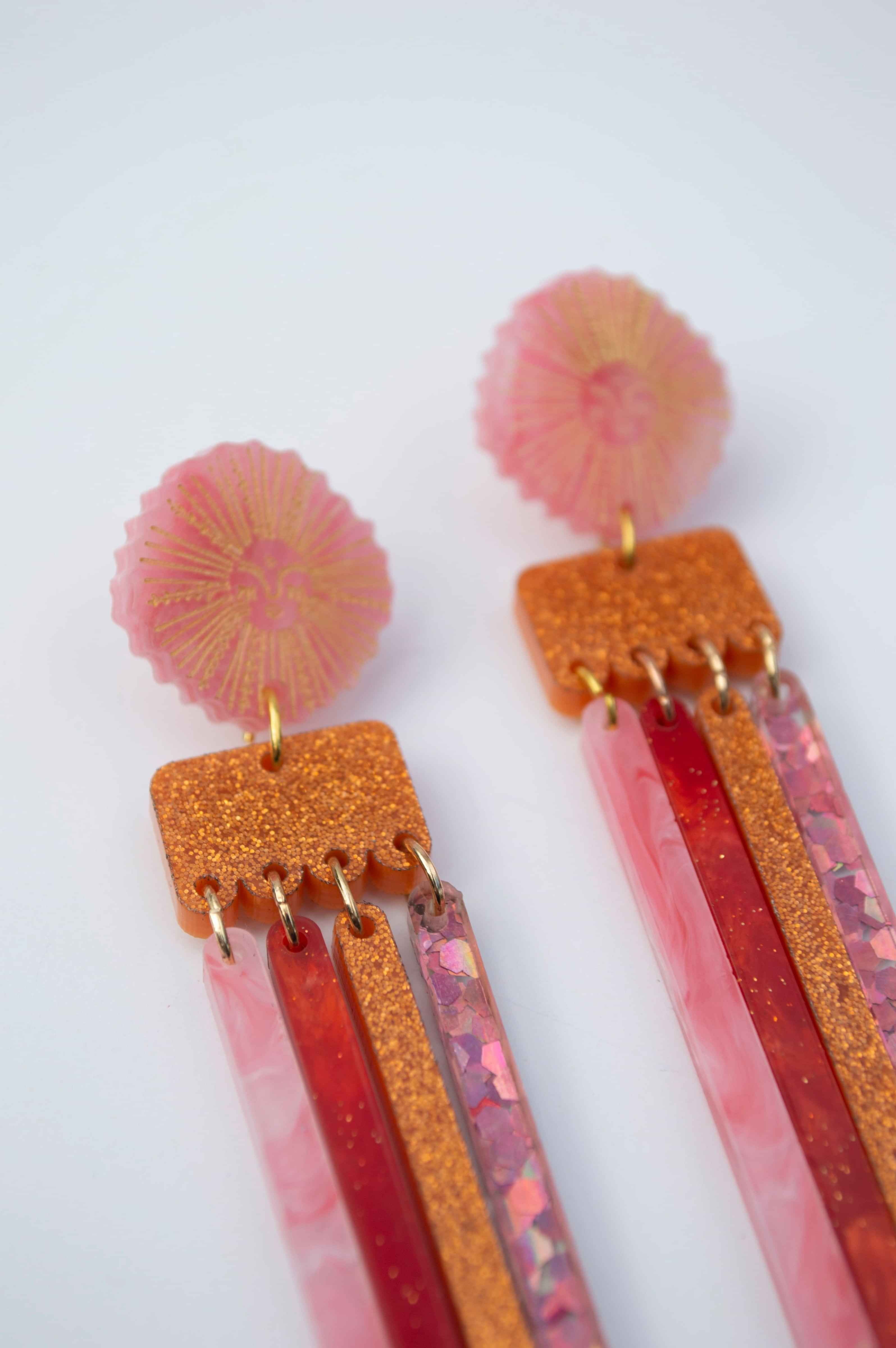 Goddess Earring - Coral