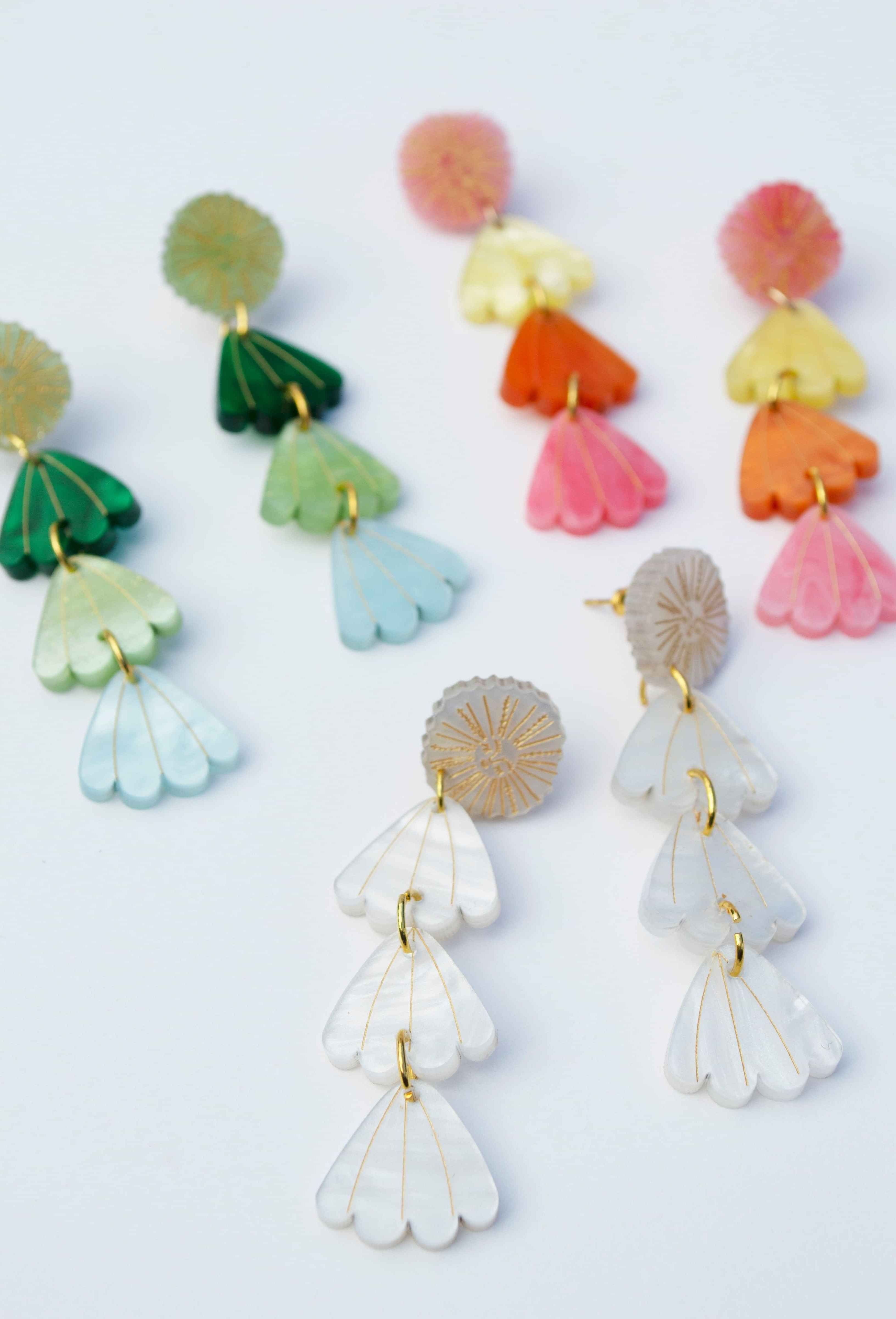 Sunbeam Earring - Coral
