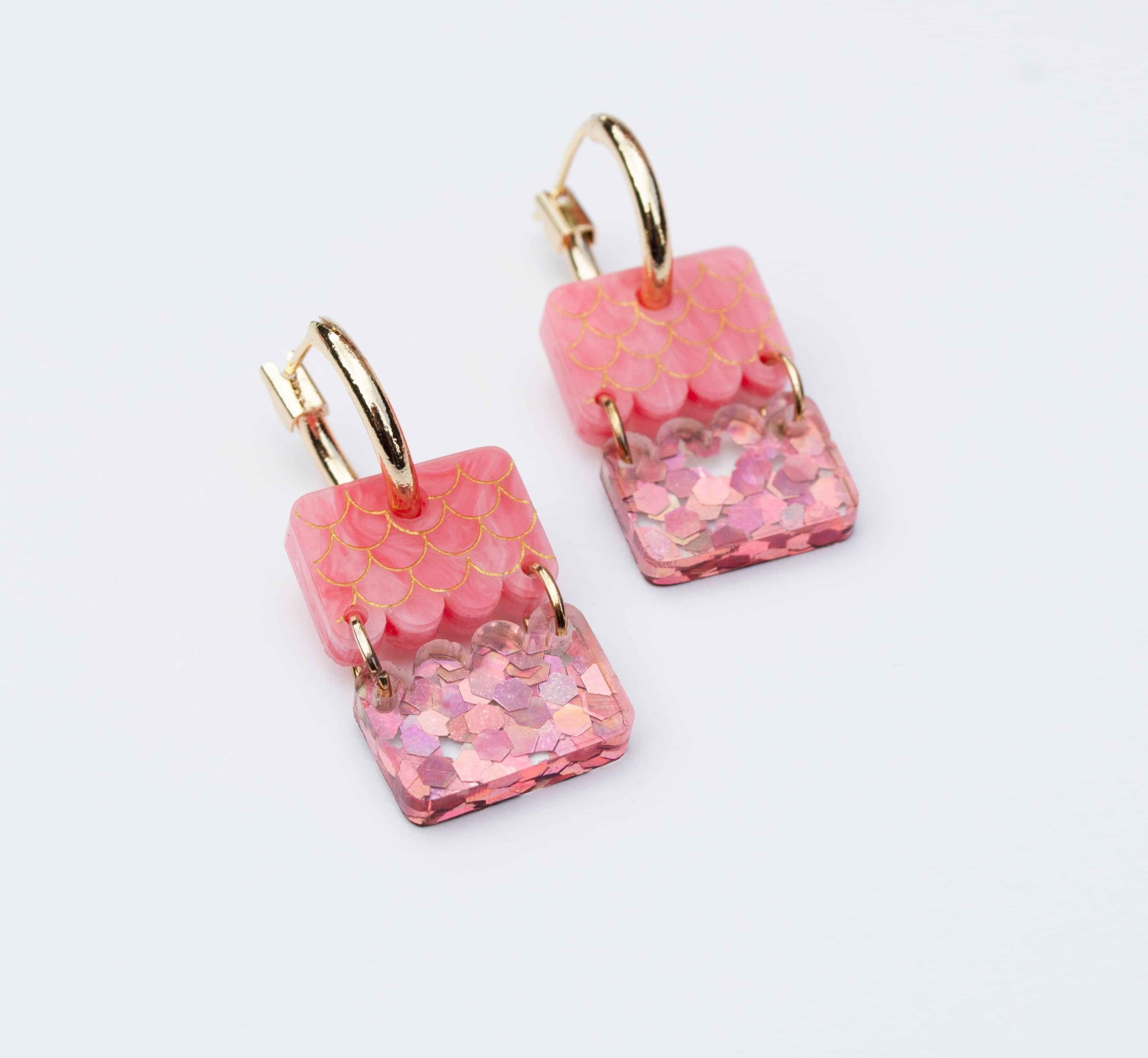 Wave Earring - Coral