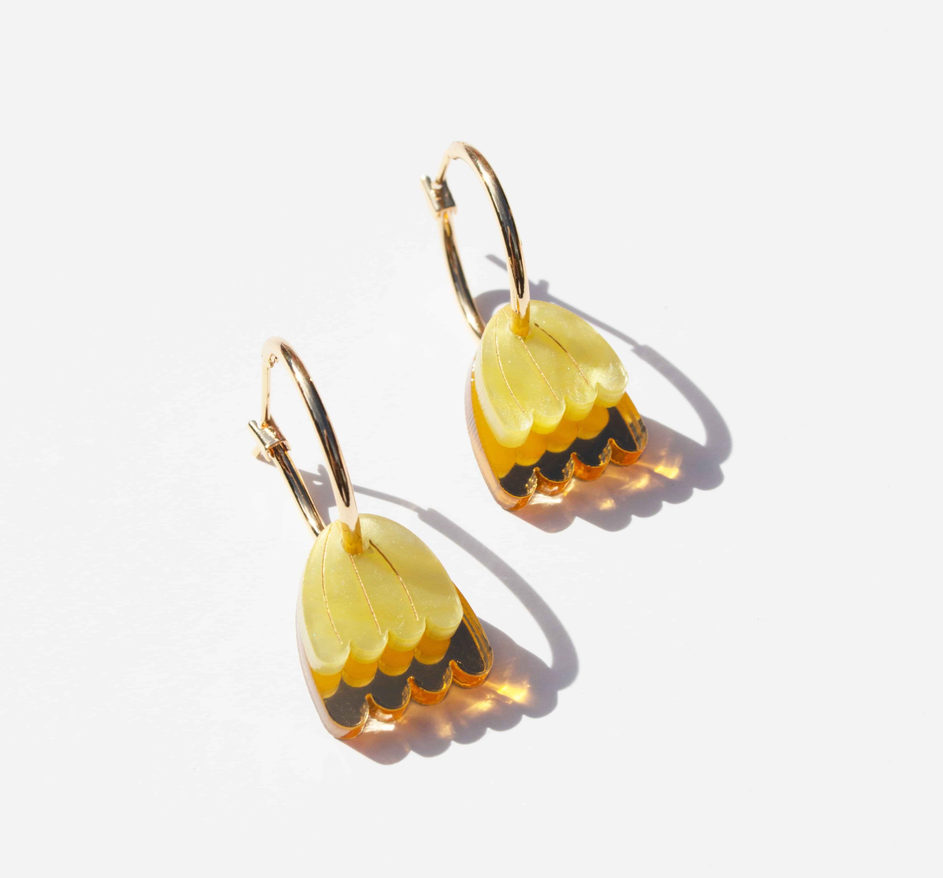 Palm Earring - Yellow