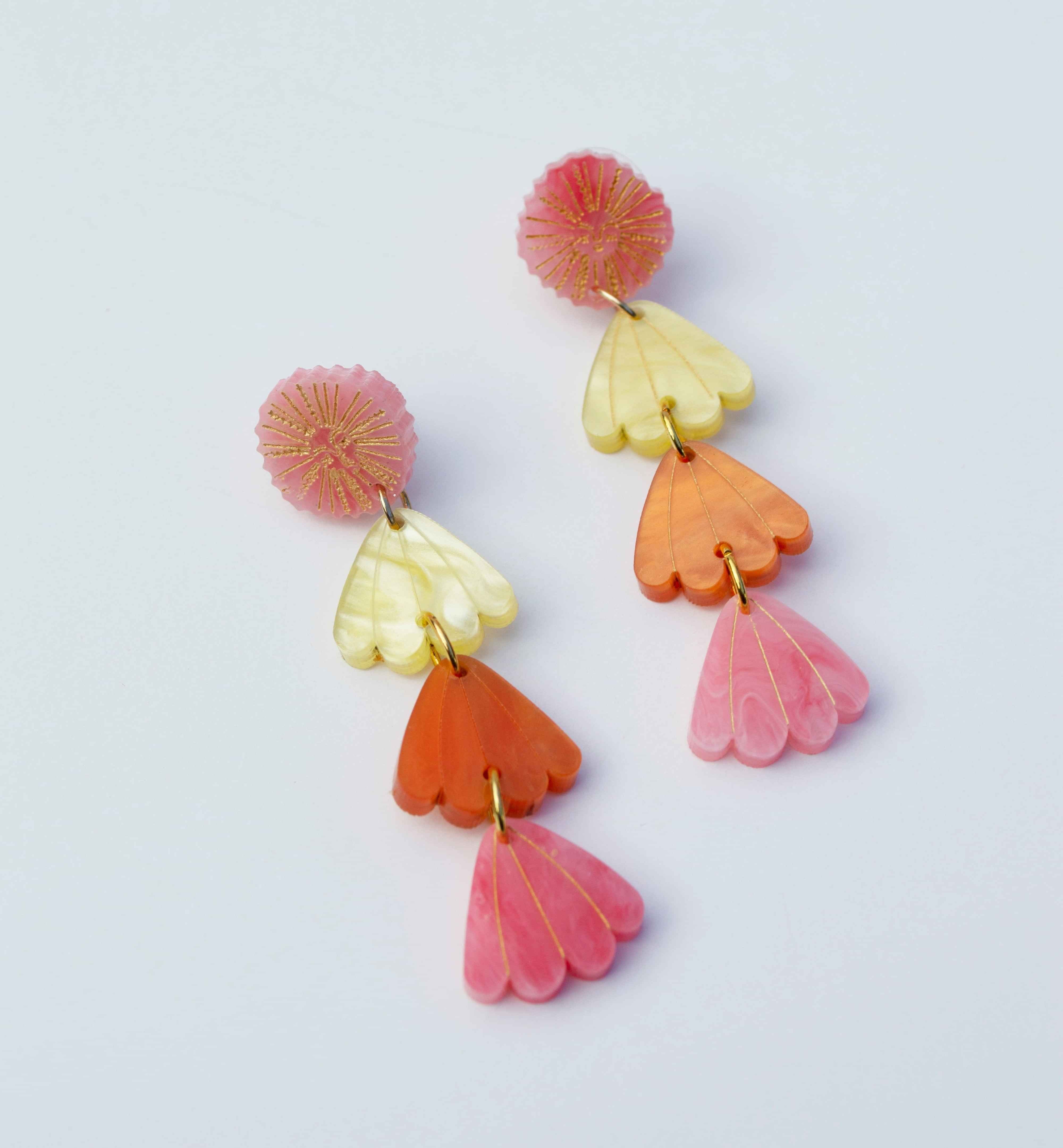 Sunbeam Earring - Coral