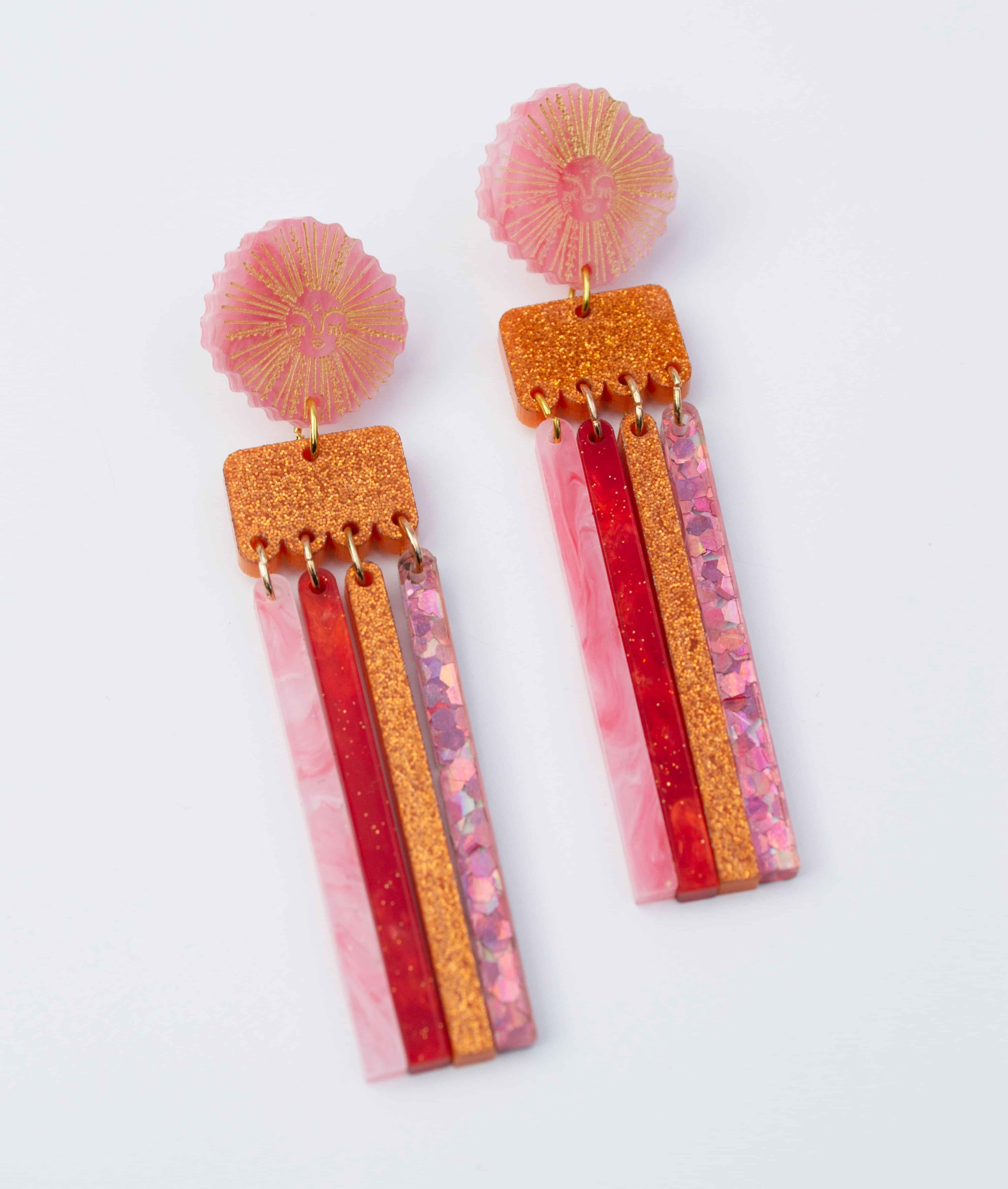 Goddess Earring - Coral
