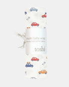 The Big Mini wrap rolled in its Toshi muslin wrap band with a ribbon tie
