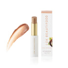 Lük Beautifood Lip Nourish natural lipstick in Chai Shimmer — stick and box with colour swatch