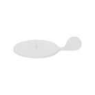 Ostra large white candle holder with flat oval tray, centre spike and curved carry handle