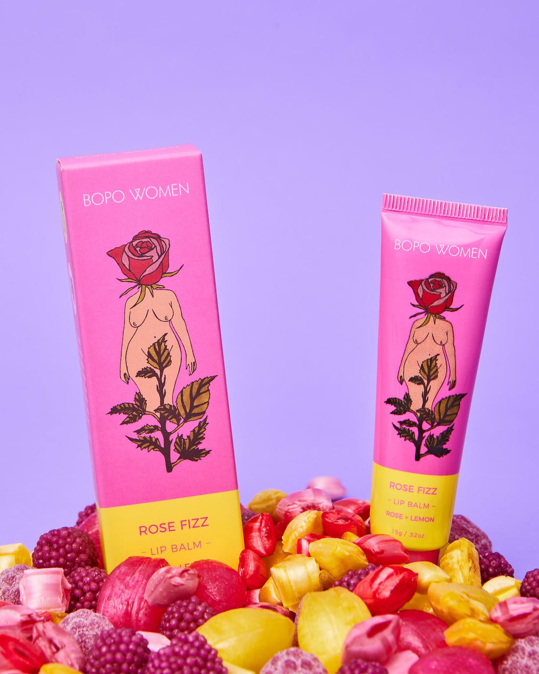 Rose Fizz Lip Balm - Purple Merchant